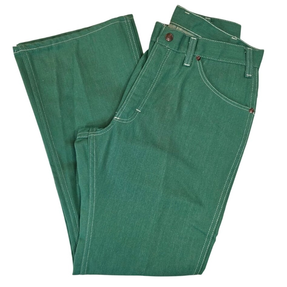 Vintage Montgomery Ward Kids 18 31.5x30.5 Husky Jeans Green‎ Deadstock
